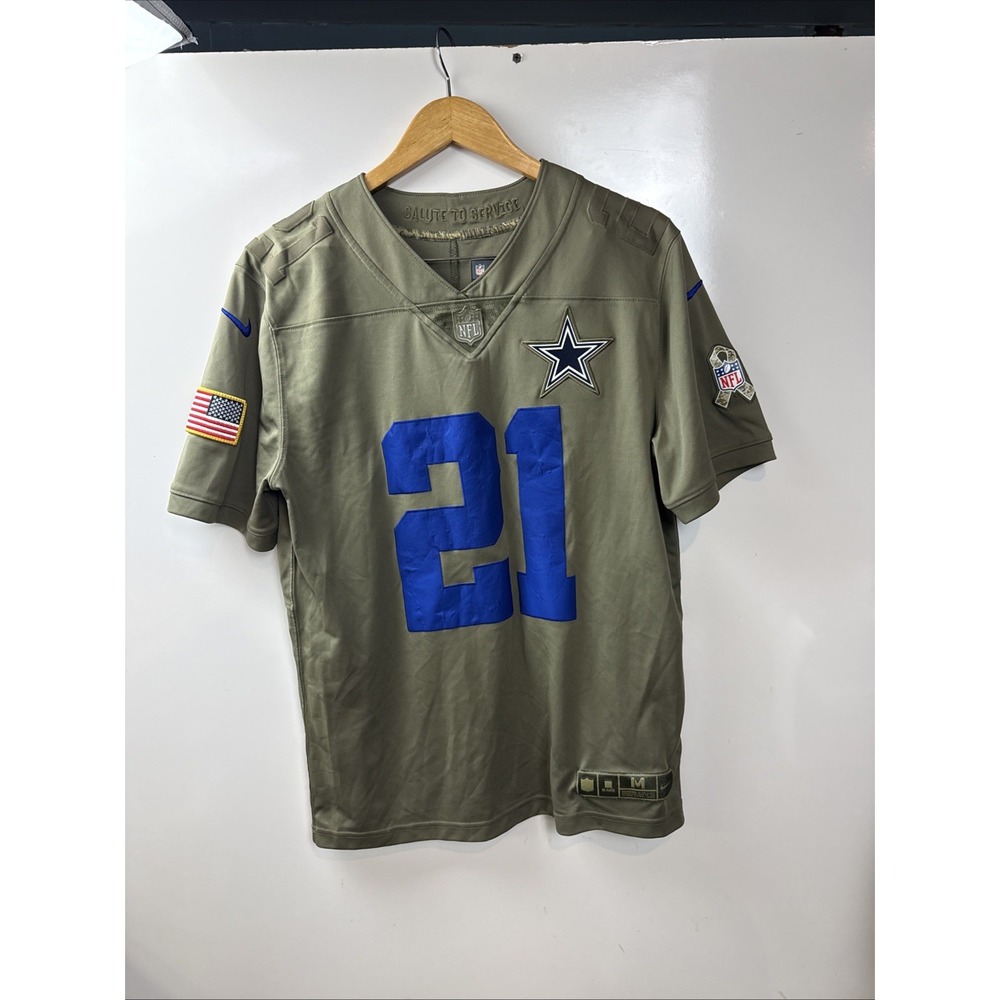 Dallas Cowboys Elliott #21 Salute To Service Jersey Limited Stitched Medium